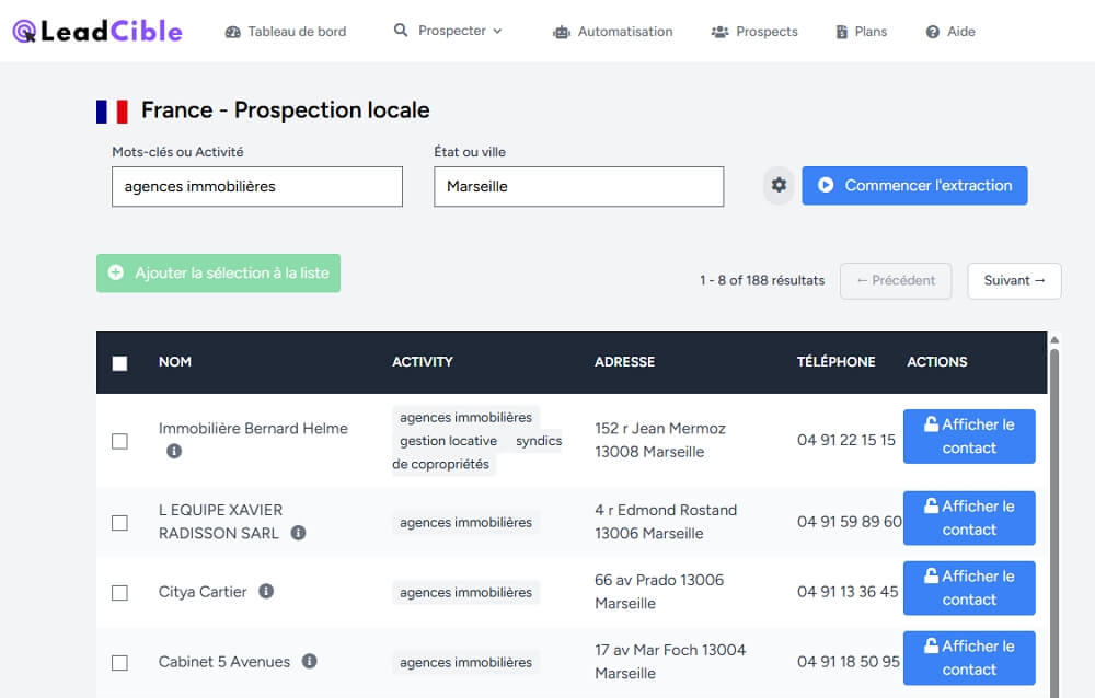 Scraper des leads en France